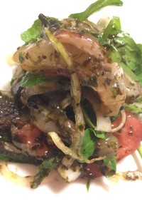 海苔佃煮で真鯛のカルパッチョ風サラダ