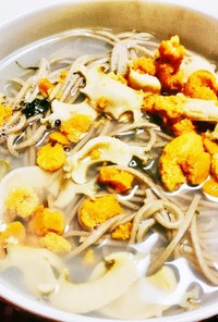 2分で出来る！いちご煮蕎麦