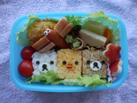 キューブ・リラックマ弁当(キャラ弁)