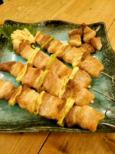 おうち居酒屋☆簡単美味な豚バラネギマの写真