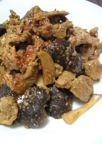 豚肉と干し椎茸の味噌炒め