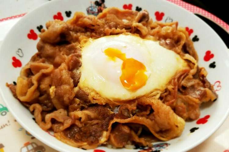 簡単 すき焼き風肉たま丼 5分で作れる レシピ 作り方 By Kiona620 クックパッド