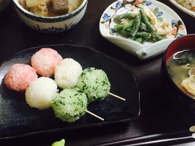 簡単！ひな祭り☆三色団子ご飯の写真