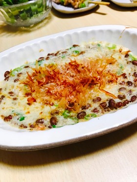おうち居酒屋♡簡単とろろ納豆焼き