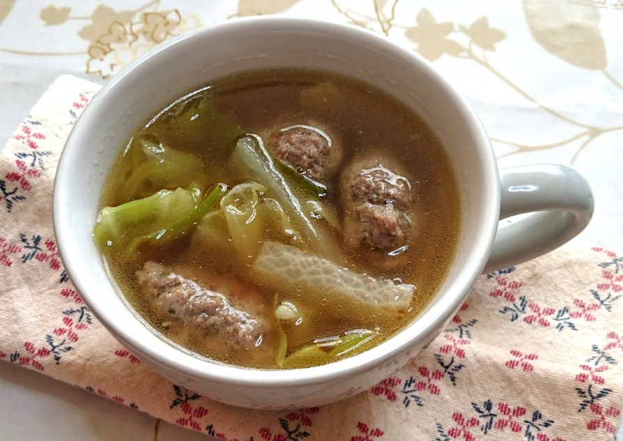 手作りソーセージと焼き野菜の簡単スープ の画像