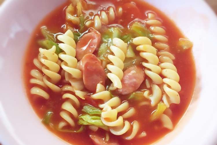 ミートソースの簡単あったかパスタスープ レシピ 作り方 By ゆぴまるも クックパッド 簡単おいしいみんなのレシピが355万品