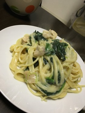 チキンとほうれん草のクリームパスタ☆*゚