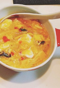 筍とベーコンの酸辣湯風スープ
