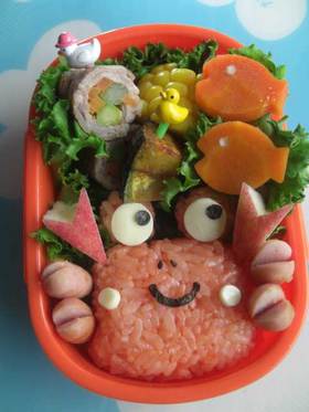かわいいカニのキャラ弁