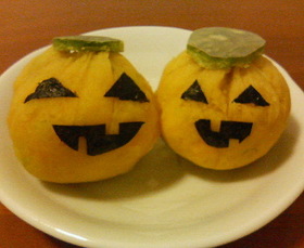 【レンジで簡単】ハロウィン♪カボチャ茶巾