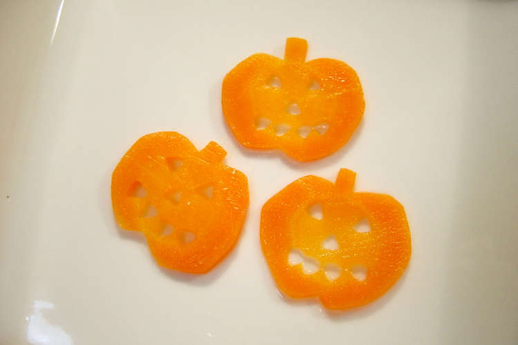 人参でハロウィンかぼちゃ レシピ 作り方 By ばにらぷりん クックパッド