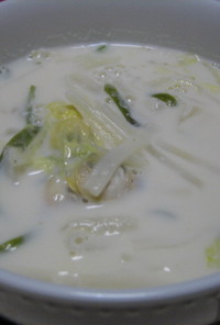 クラムチャウダー風白菜スープ