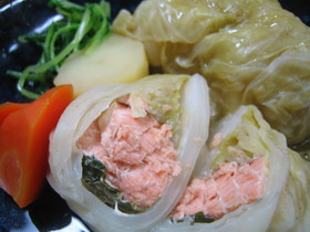 ヘルシ~♪鮭のロールキャベツ
