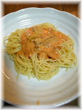 まったり~☆うにのトマトクリームパスタ