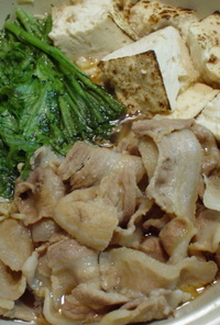 ☼豚バラ肉と焼き豆腐のすき煮