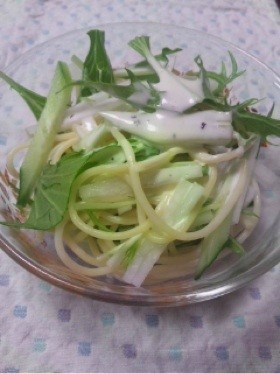 大根と水菜のお酢マヨスパサラダ