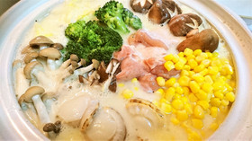 土鍋で豪快★シチュー【クリームスープ鍋】