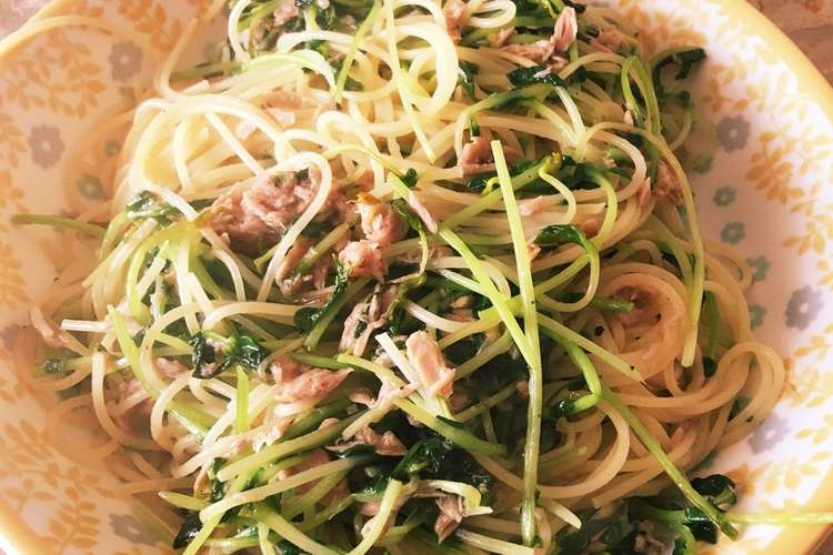 豆苗とシーチキンのオイルパスタ レシピ 作り方 By モモ8 クックパッド 簡単おいしいみんなのレシピが356万品