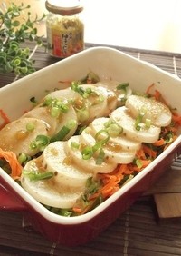 長芋と彩野菜の柚子胡椒マヨ焼き