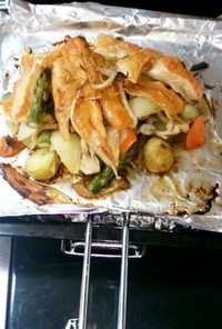 サーモンハラスと野菜のオーブン焼き