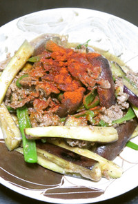茄子と牛肉とピーマンの味噌炒め中華風味