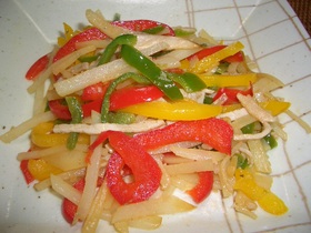 じゃが芋とパプリカのシャキシャキ炒め