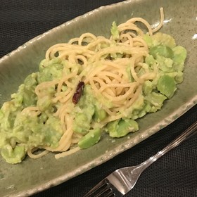 絶品♡そら豆のクリームパスタ