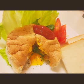 とろふわ!!ベーコンとほうれん草の卵料理