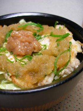 あっさり☆チキンの梅みぞれ丼♪