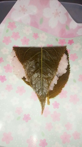 レンジでもち米桜餅!