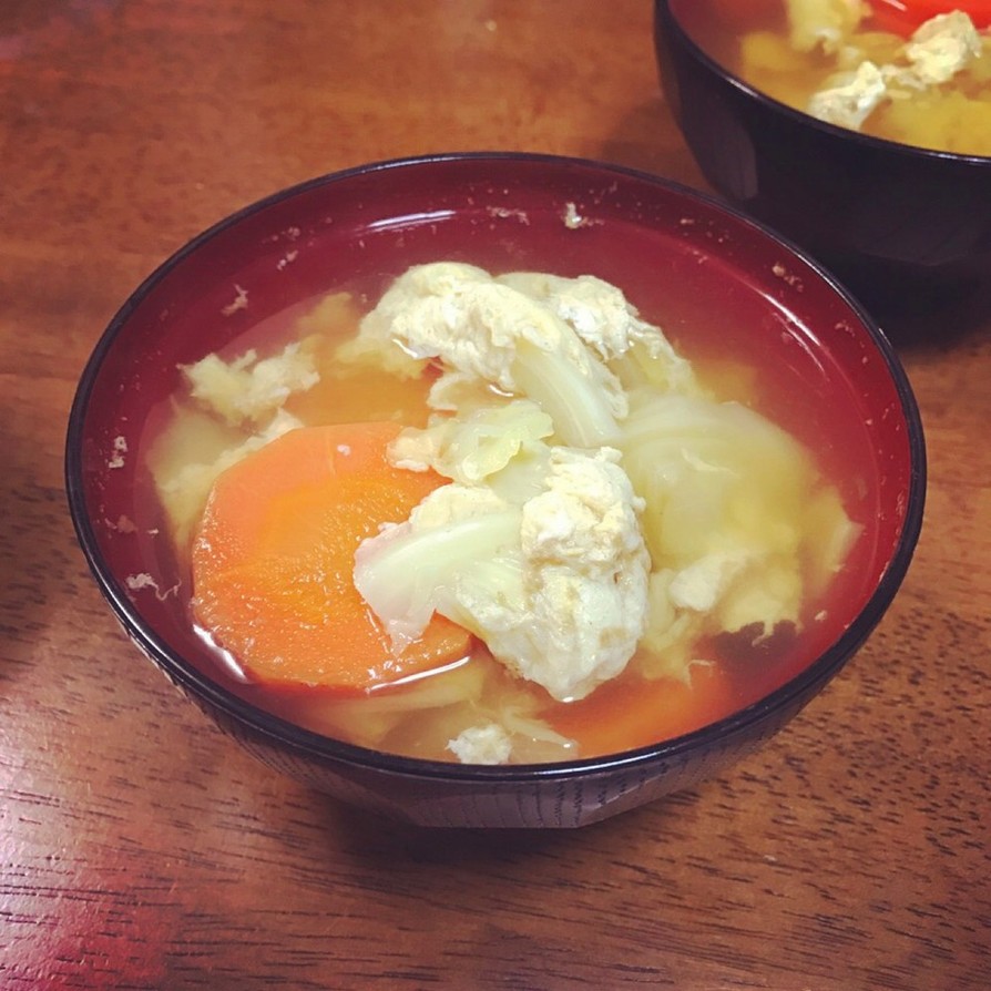腹ペコさんに☆野菜と卵のスープの画像