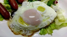 目玉焼きオリーブオイルマジックセレブ風⭐