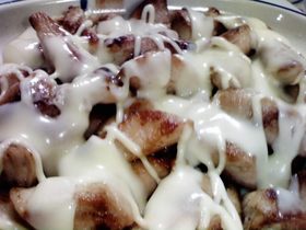 鶏肉のマヨチーズ☆&鶏皮せんべい