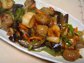肉団子(鶏)と野菜の和風炒め☆あんかけ風
