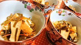 おふくろの味【切り昆布と厚揚げの炒め煮】