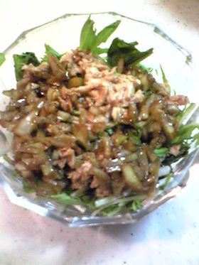 水菜とツナでさっぱりサラダ
