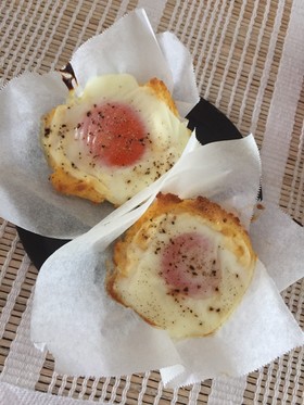 ロカボ♫おから蒸しぱんで目玉焼きパン