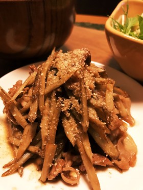豚肉とゴボウの甘辛煮