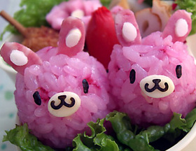 双子のウサギちゃんキャラ弁