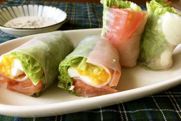 簡単巻くだけ 生春巻きでシーザーサラダ レシピ 作り方 By Cookcook3 クックパッド 簡単おいしいみんなのレシピが357万品