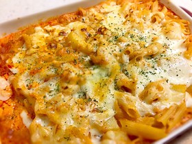 超簡単!ミートソース ペンネ グラタン