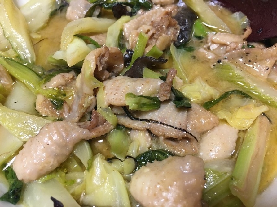鶏皮と野菜の中華風味噌炒めの画像