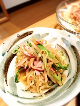 もやしときゅうりとハムの中華風和え物☆