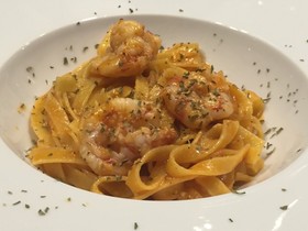 本格パスタ!車海老のタリアテッレ