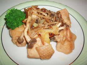 簡単☆鶏肉と長ネギきのこのソテー