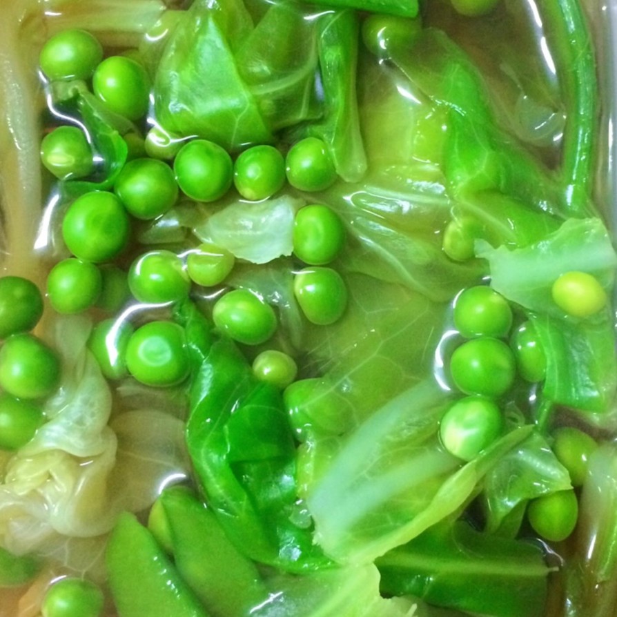 春キャベツとお豆のお浸し・サラダ♩の画像