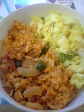 簡単!余りもので二色御飯的な何かw