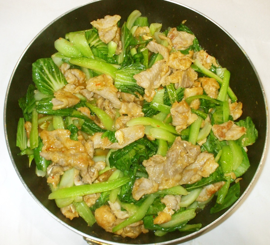 豚肉とチンゲン菜の中華風野菜炒め♪簡単の画像