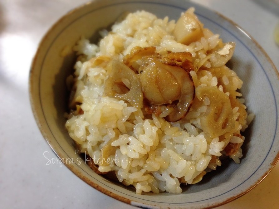 生姜風味♡帆立とれんこんの混ぜご飯の画像