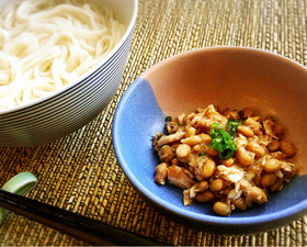 ひっぱりうどん ツナ缶と納豆で作るよ!